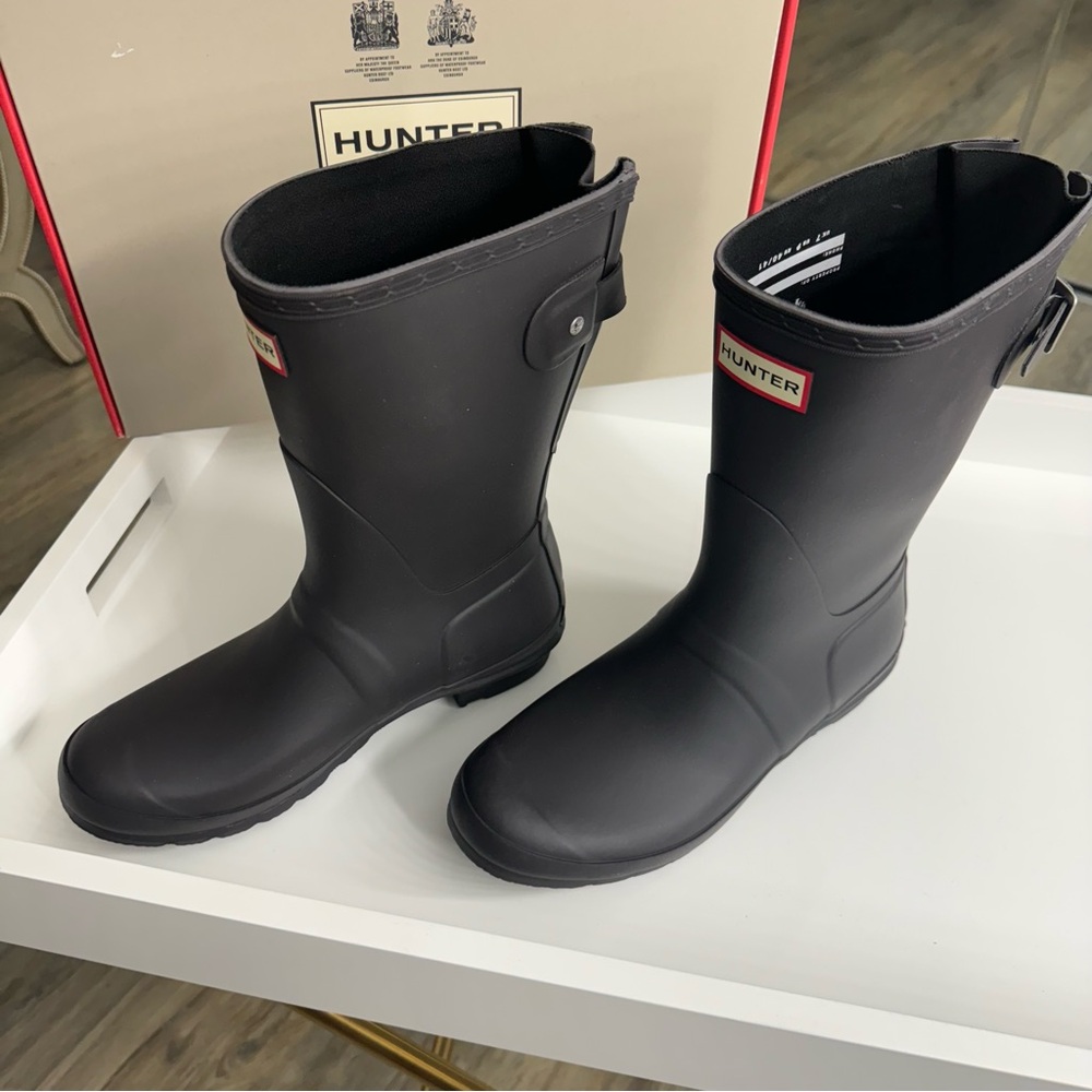 Hunter Women's Original Back Adjustable Short Boots - Onyx